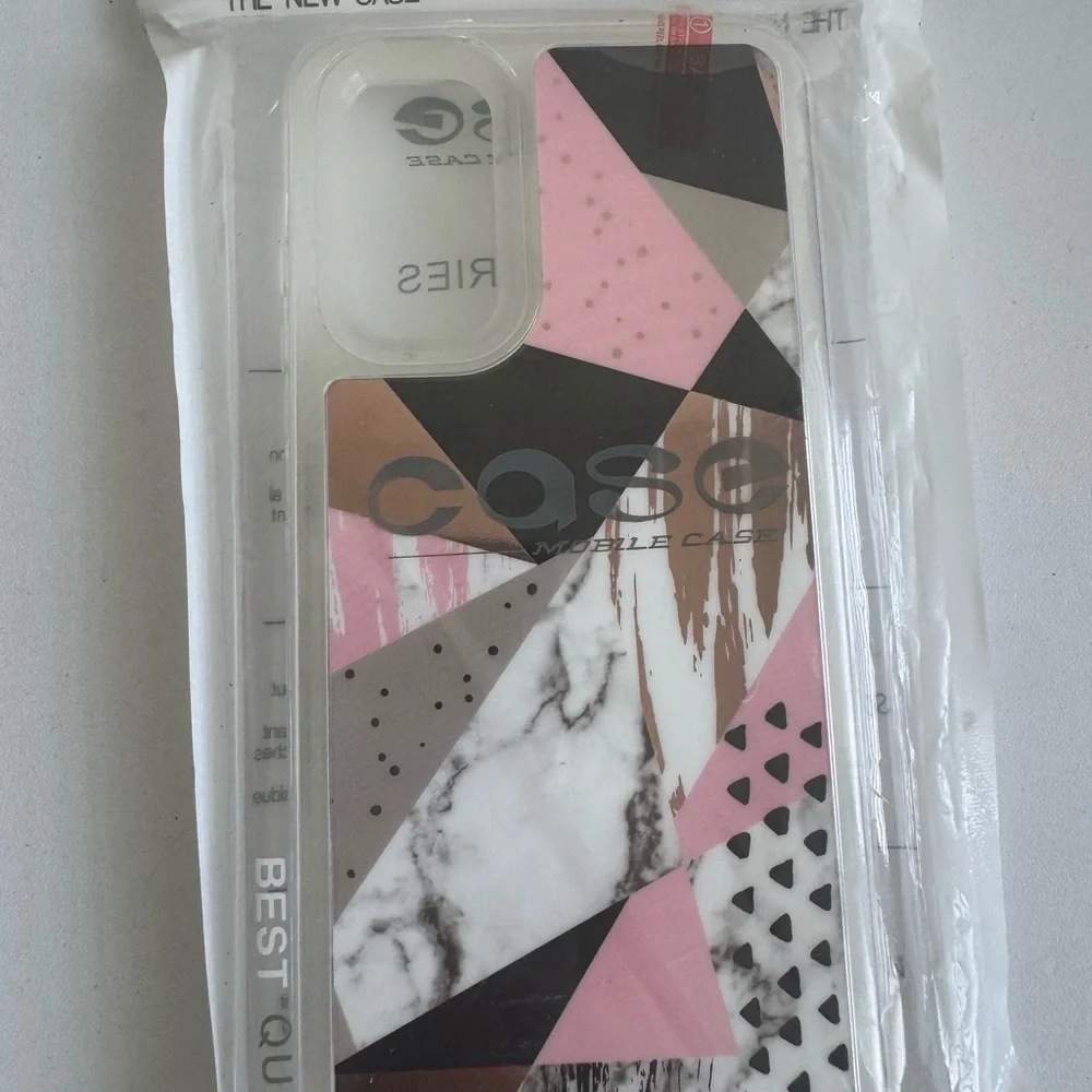 Geometric Marble TPU Case for Samsung Galaxy S20 – Pink Black Brown Design - Picture 4 of 4